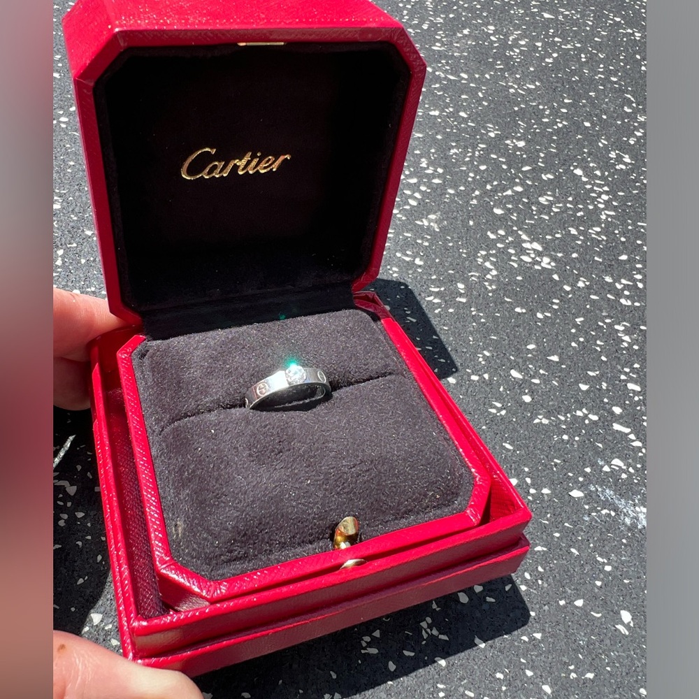 Cartier Love Engagement Ring Diamond white gold size 52 USA 6
